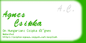 agnes csipka business card